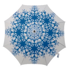 Snowflakes Blue Flower Hook Handle Umbrellas (small)