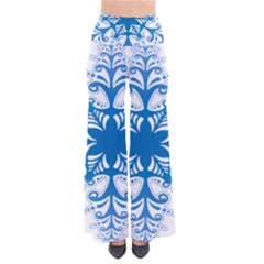 Snowflakes Blue Flower Pants