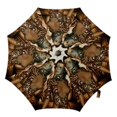 Steampunk, Steampunk Women With Clocks And Gears Hook Handle Umbrellas (large)