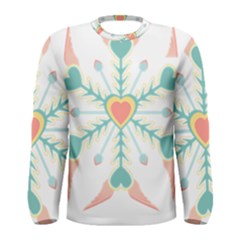 Snowflakes Heart Love Valentine Angle Pink Blue Sexy Men s Long Sleeve Tee by Mariart