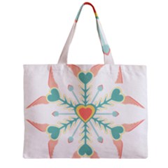 Snowflakes Heart Love Valentine Angle Pink Blue Sexy Zipper Mini Tote Bag by Mariart