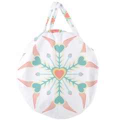 Snowflakes Heart Love Valentine Angle Pink Blue Sexy Giant Round Zipper Tote by Mariart