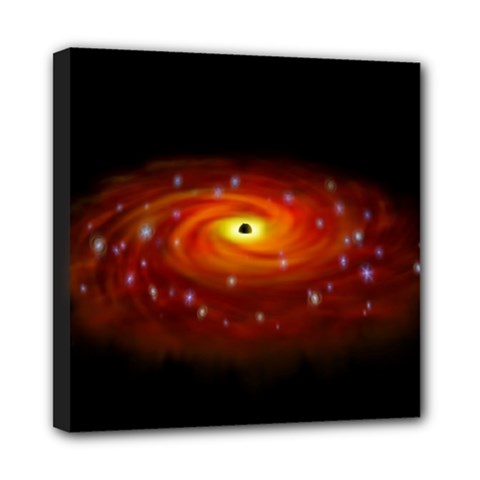 Space Galaxy Black Sun Mini Canvas 8  X 8 