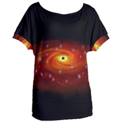 Space Galaxy Black Sun Women s Oversized Tee