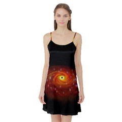 Space Galaxy Black Sun Satin Night Slip by Mariart