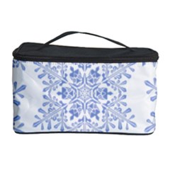 Snowflakes Blue White Cool Cosmetic Storage Case