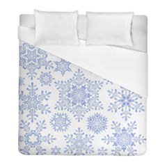 Snowflakes Blue White Cool Duvet Cover (Full/ Double Size)