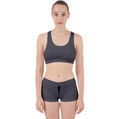 Space Line Grey Black Work It Out Sports Bra Set by Mariart