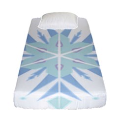 Snowflakes Star Blue Triangle Fitted Sheet (single Size) by Mariart