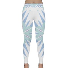 Snowflakes Star Blue Triangle Classic Yoga Leggings by Mariart