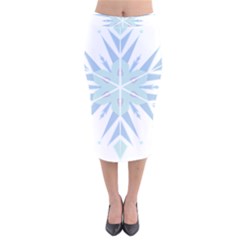 Snowflakes Star Blue Triangle Velvet Midi Pencil Skirt