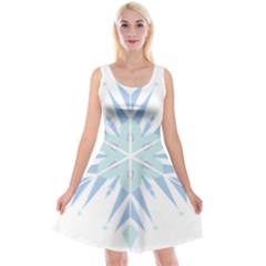 Snowflakes Star Blue Triangle Reversible Velvet Sleeveless Dress