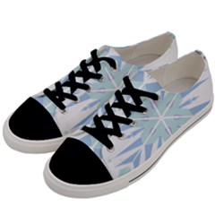 Snowflakes Star Blue Triangle Men s Low Top Canvas Sneakers by Mariart