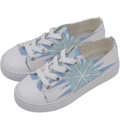 Snowflakes Star Blue Triangle Kids  Low Top Canvas Sneakers by Mariart