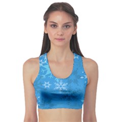 Snowflakes Cool Blue Star Sports Bra