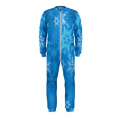 Snowflakes Cool Blue Star Onepiece Jumpsuit (kids) by Mariart