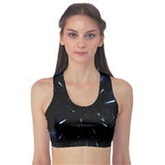 Space Warp Speed Hyperspace Through Starfield Nebula Space Star Line Light Hole Sports Bra by Mariart