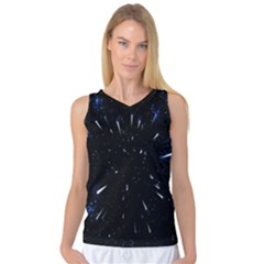 Space Warp Speed Hyperspace Through Starfield Nebula Space Star Line Light Hole Women s Basketball Tank Top by Mariart