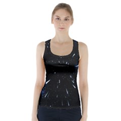 Space Warp Speed Hyperspace Through Starfield Nebula Space Star Line Light Hole Racer Back Sports Top by Mariart