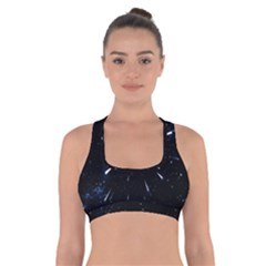 Space Warp Speed Hyperspace Through Starfield Nebula Space Star Line Light Hole Cross Back Sports Bra by Mariart