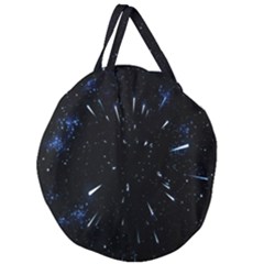 Space Warp Speed Hyperspace Through Starfield Nebula Space Star Line Light Hole Giant Round Zipper Tote by Mariart