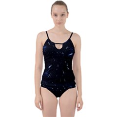 Space Warp Speed Hyperspace Through Starfield Nebula Space Star Line Light Hole Cut Out Top Tankini Set by Mariart