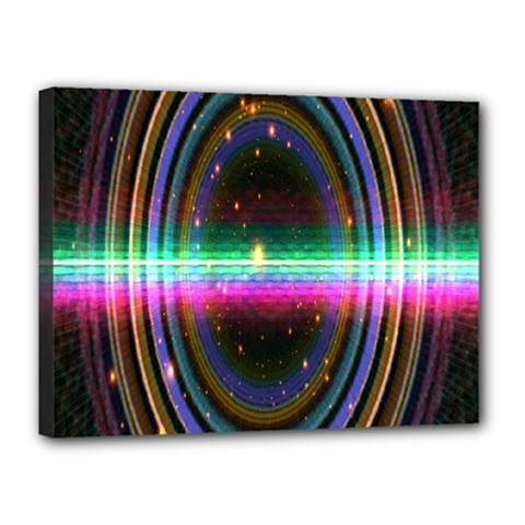 Spectrum Space Line Rainbow Hole Canvas 16  X 12 