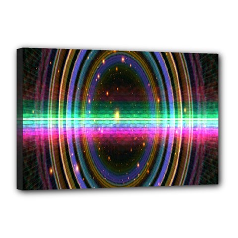 Spectrum Space Line Rainbow Hole Canvas 18  X 12  by Mariart