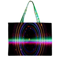 Spectrum Space Line Rainbow Hole Zipper Mini Tote Bag