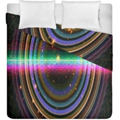 Spectrum Space Line Rainbow Hole Duvet Cover Double Side (king Size) by Mariart