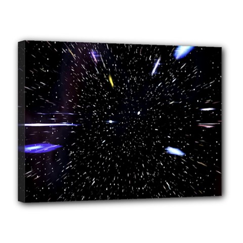 Space Warp Speed Hyperspace Through Starfield Nebula Space Star Hole Galaxy Canvas 16  X 12  by Mariart