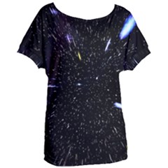 Space Warp Speed Hyperspace Through Starfield Nebula Space Star Hole Galaxy Women s Oversized Tee by Mariart