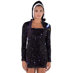 Space Warp Speed Hyperspace Through Starfield Nebula Space Star Hole Galaxy Long Sleeve Hooded T-shirt by Mariart