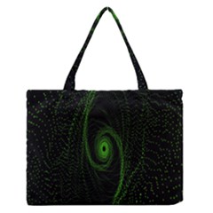 Space Green Hypnotizing Tunnel Animation Hole Polka Green Zipper Medium Tote Bag by Mariart