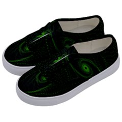 Space Green Hypnotizing Tunnel Animation Hole Polka Green Kids  Classic Low Top Sneakers