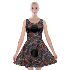 Space Star Light Black Hole Velvet Skater Dress by Mariart