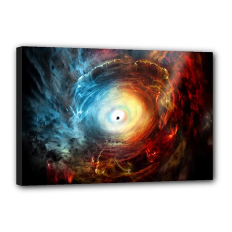 Supermassive Black Hole Galaxy Is Hidden Behind Worldwide Network Canvas 18  X 12  by Mariart