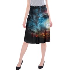 Supermassive Black Hole Galaxy Is Hidden Behind Worldwide Network Midi Beach Skirt by Mariart