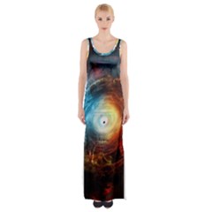 Supermassive Black Hole Galaxy Is Hidden Behind Worldwide Network Maxi Thigh Split Dress by Mariart