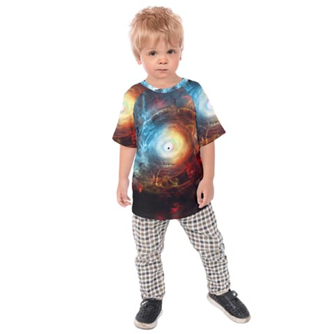 Supermassive Black Hole Galaxy Is Hidden Behind Worldwide Network Kids Raglan Tee by Mariart