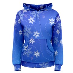 Winter Blue Snowflakes Rain Cool Women s Pullover Hoodie