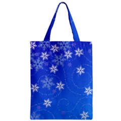 Winter Blue Snowflakes Rain Cool Zipper Classic Tote Bag by Mariart