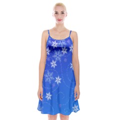 Winter Blue Snowflakes Rain Cool Spaghetti Strap Velvet Dress