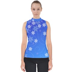 Winter Blue Snowflakes Rain Cool Shell Top