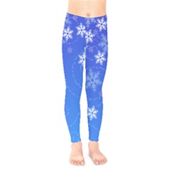 Winter Blue Snowflakes Rain Cool Kids  Legging