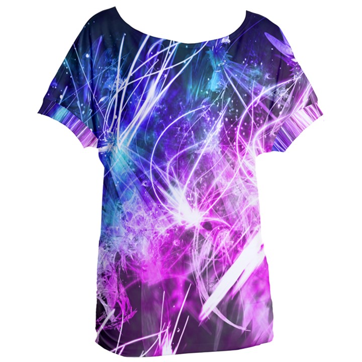 Space Galaxy Purple Blue Women s Oversized Tee