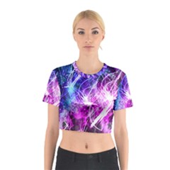 Space Galaxy Purple Blue Cotton Crop Top by Mariart