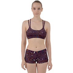 Hippy Boho Chestnut Warped Pattern Women s Sports Set