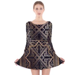 art nouveau Long Sleeve Velvet Skater Dress