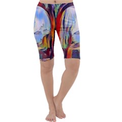 Abstract Tunnel Cropped Leggings 